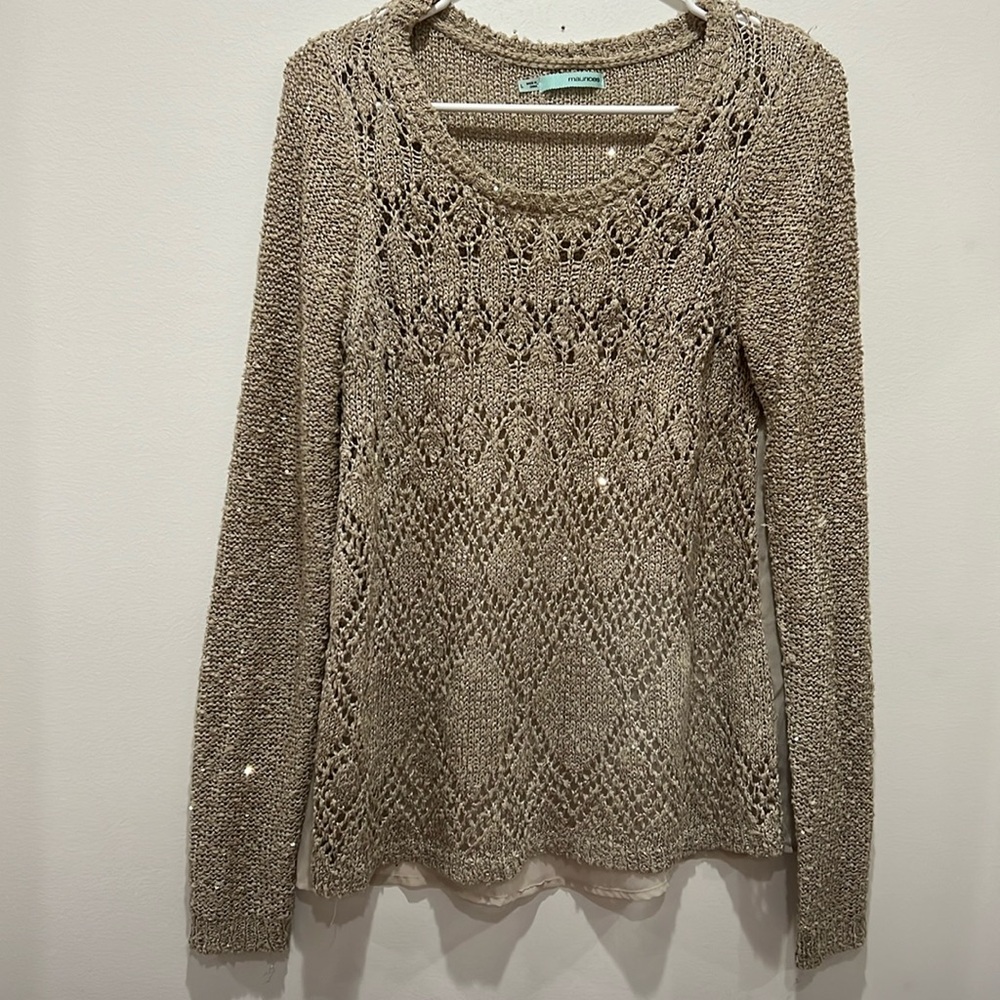 Beige glitter sweater in large from Maurice’s